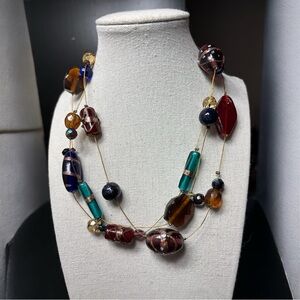 Vintage Chico Multicolor Glass Beaded Necklace